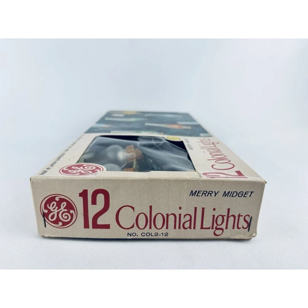 Vintage GE Christmas Merry Midget 12 Colonial String Lights Lanterns Multi Color